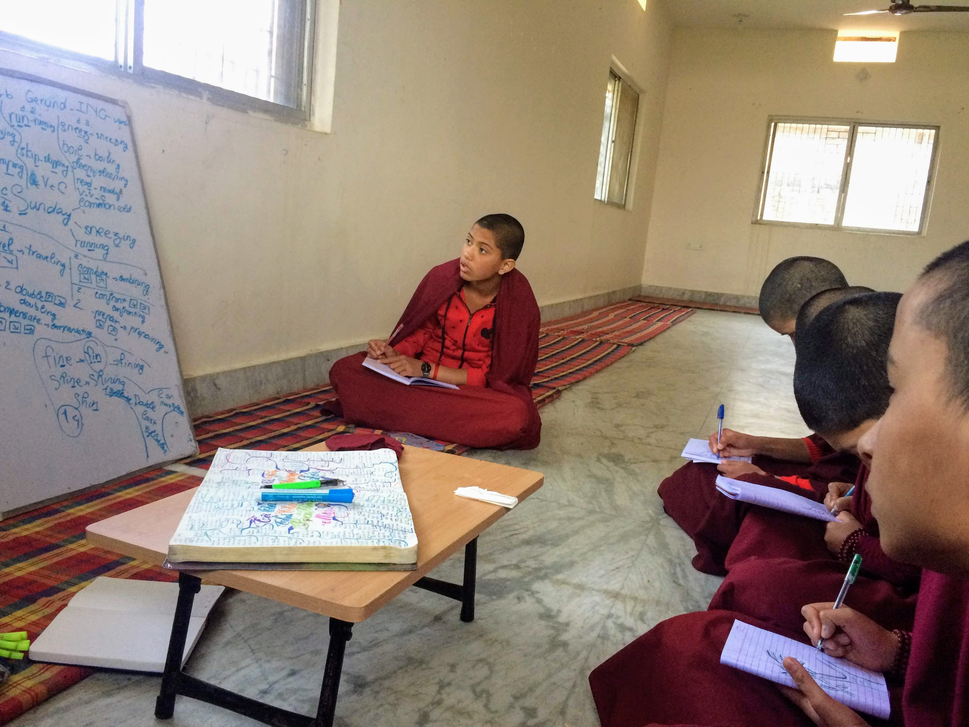 An English class with the nuns at Jamyang