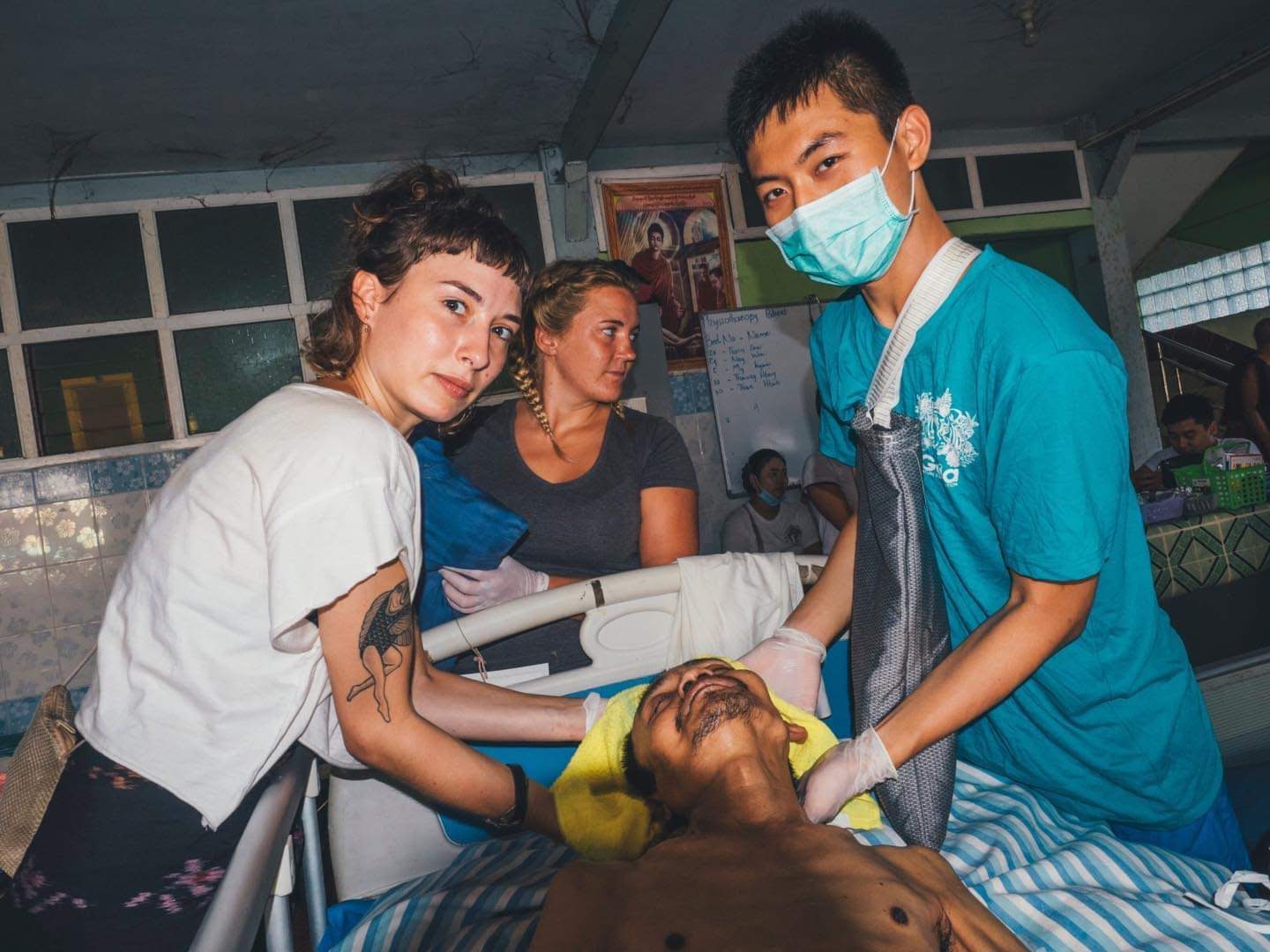 Perform physiotherapy and hygiene exercises for stroke patients.