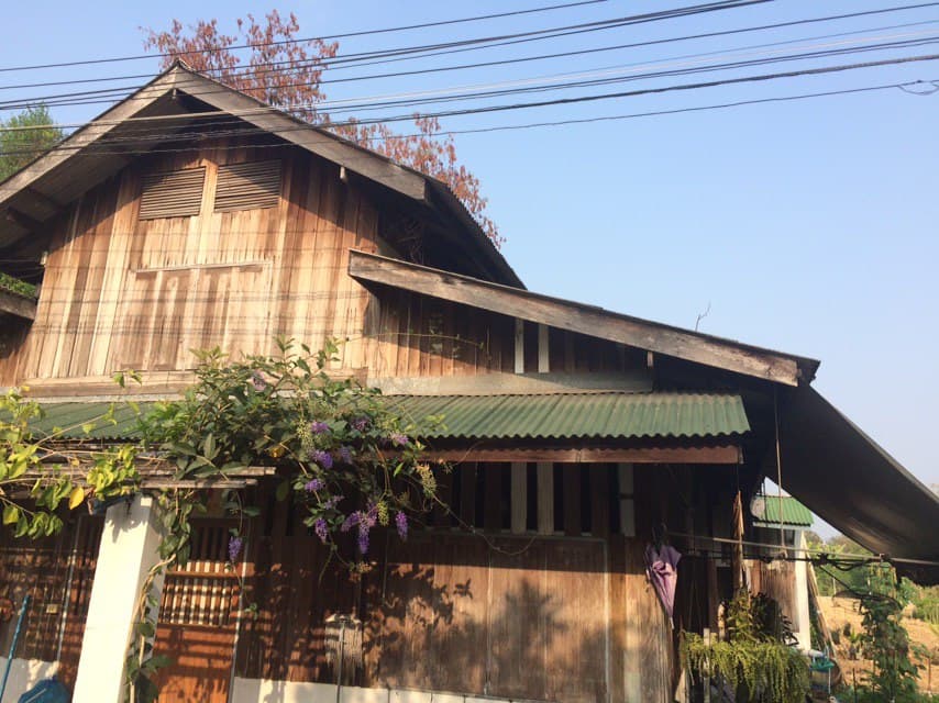 A typical wooden house in Asoke.
